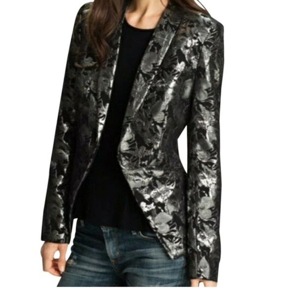 Gibson Gray & Black Cutaway Metallic Blazer - Picture 1 of 8